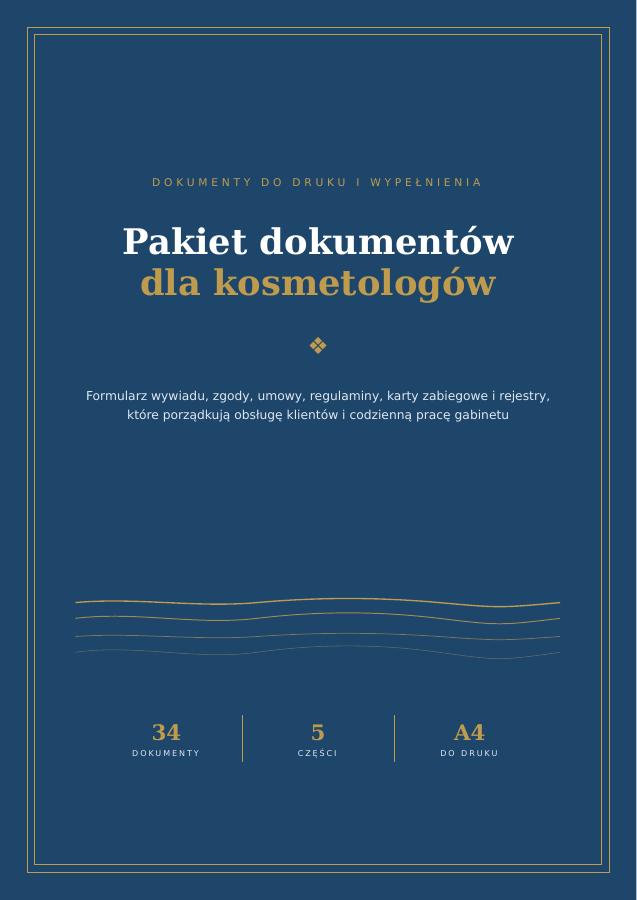 Okładka: Pakiet dokumentów dla kosmetologów